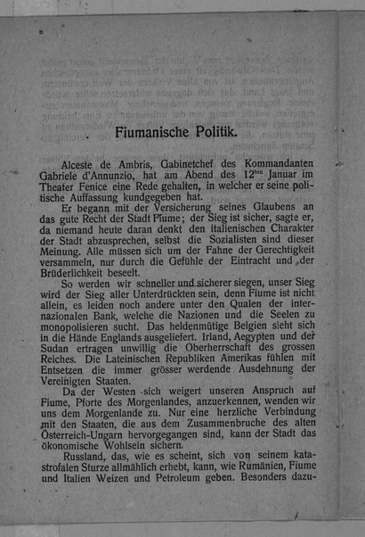 Akte und Berichte des Bureau für auswaertige Verbindungen des Kommando. 28. November 1919-1. Mai 1920